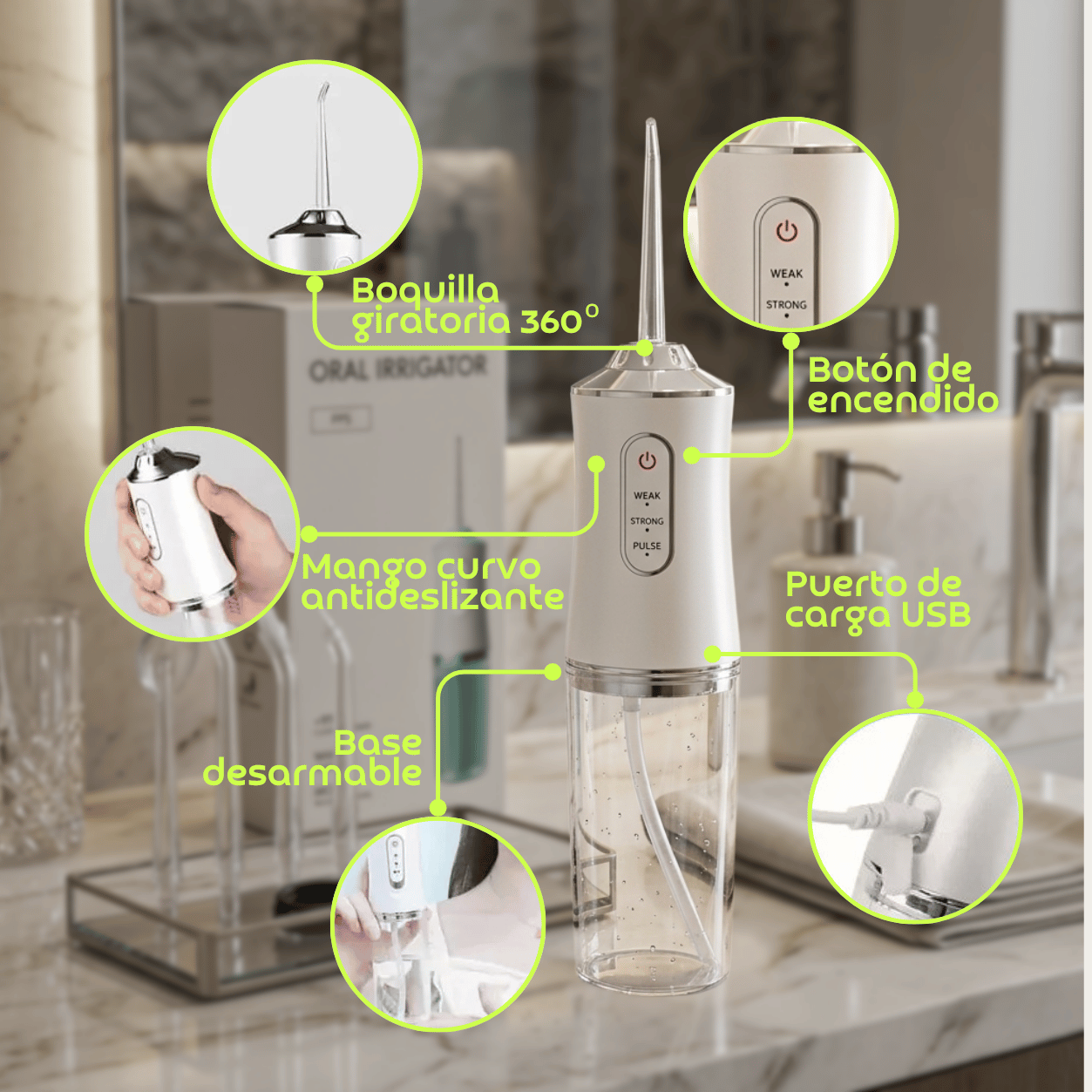 IRRIGADOR BUCAL RECARGABLE