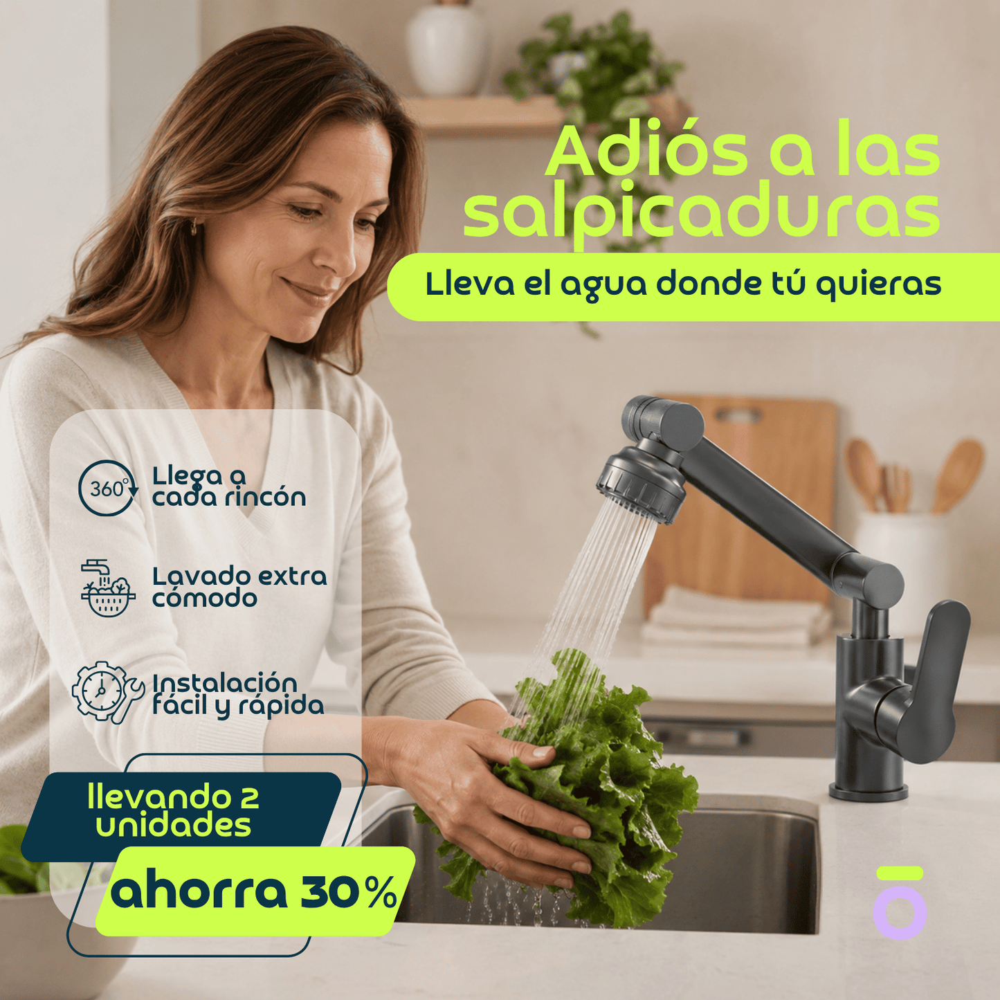 AquaFlex 360 - Adiós salpicaduras, comodidad en cada lavado