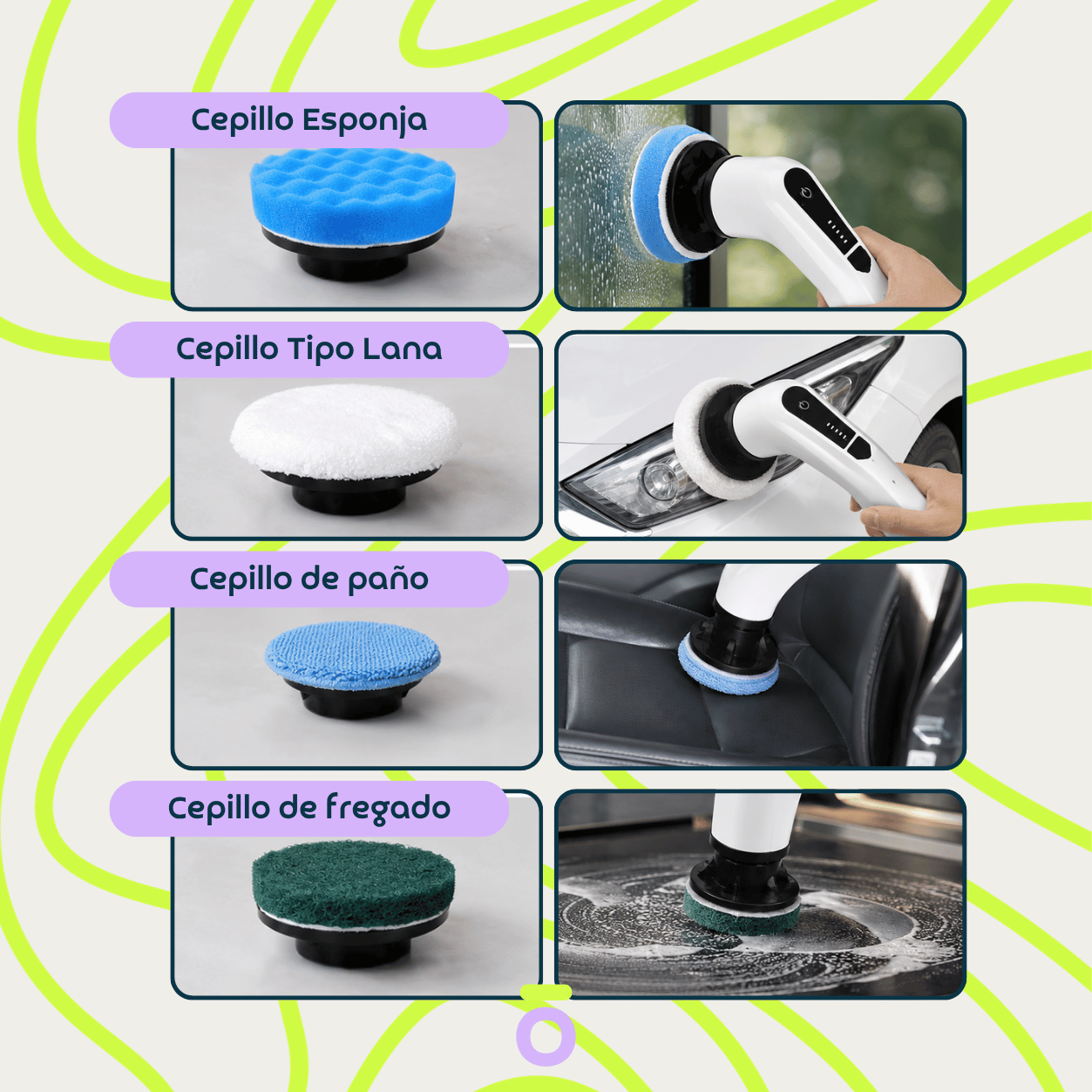 CEPILLO LIMPIADOR ELÉCTRICO MULTIFUNCIONAL